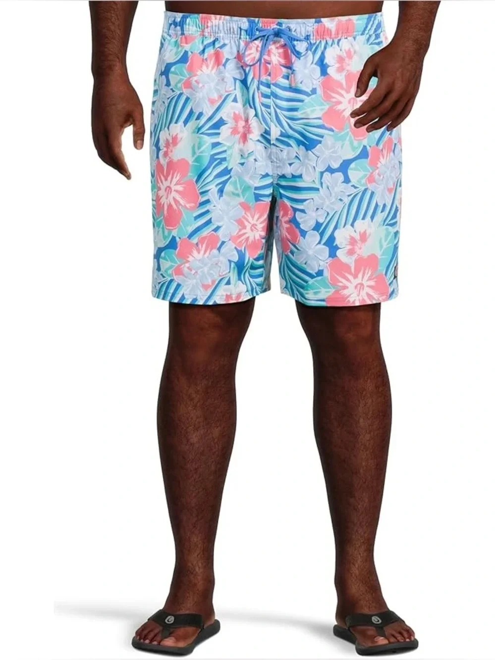 Vineyard vines Men's Floral Blue & Pink Swim Trunks